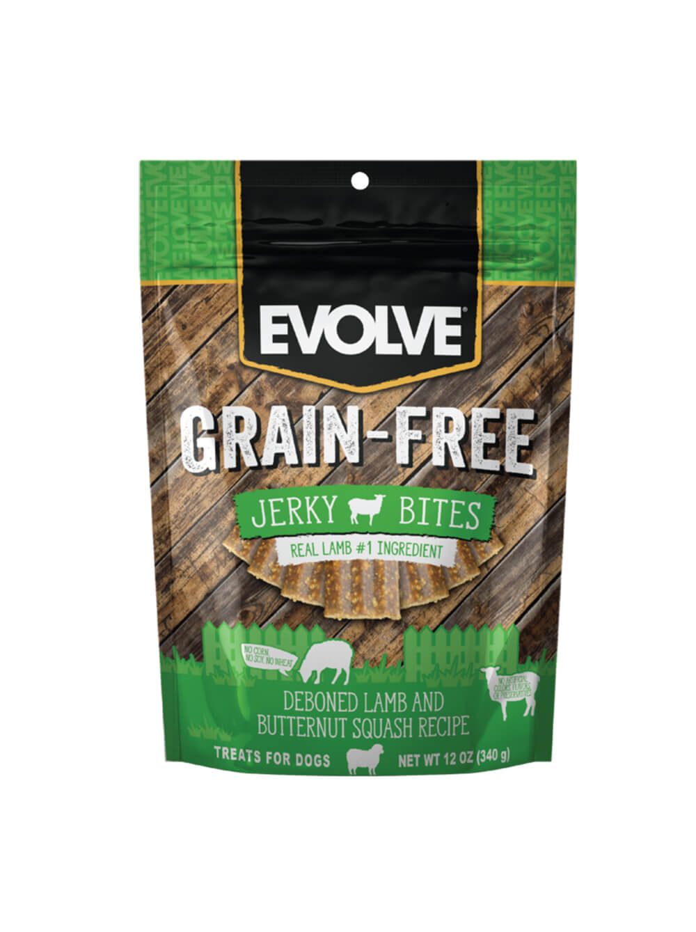 EVOLVE Snack para Perro Jerky Bites Grain Free - Cordero 340gr