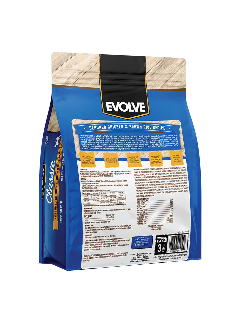 EVOLVE Alimento Seco para Gato Classic - Pollo 3Lbs
