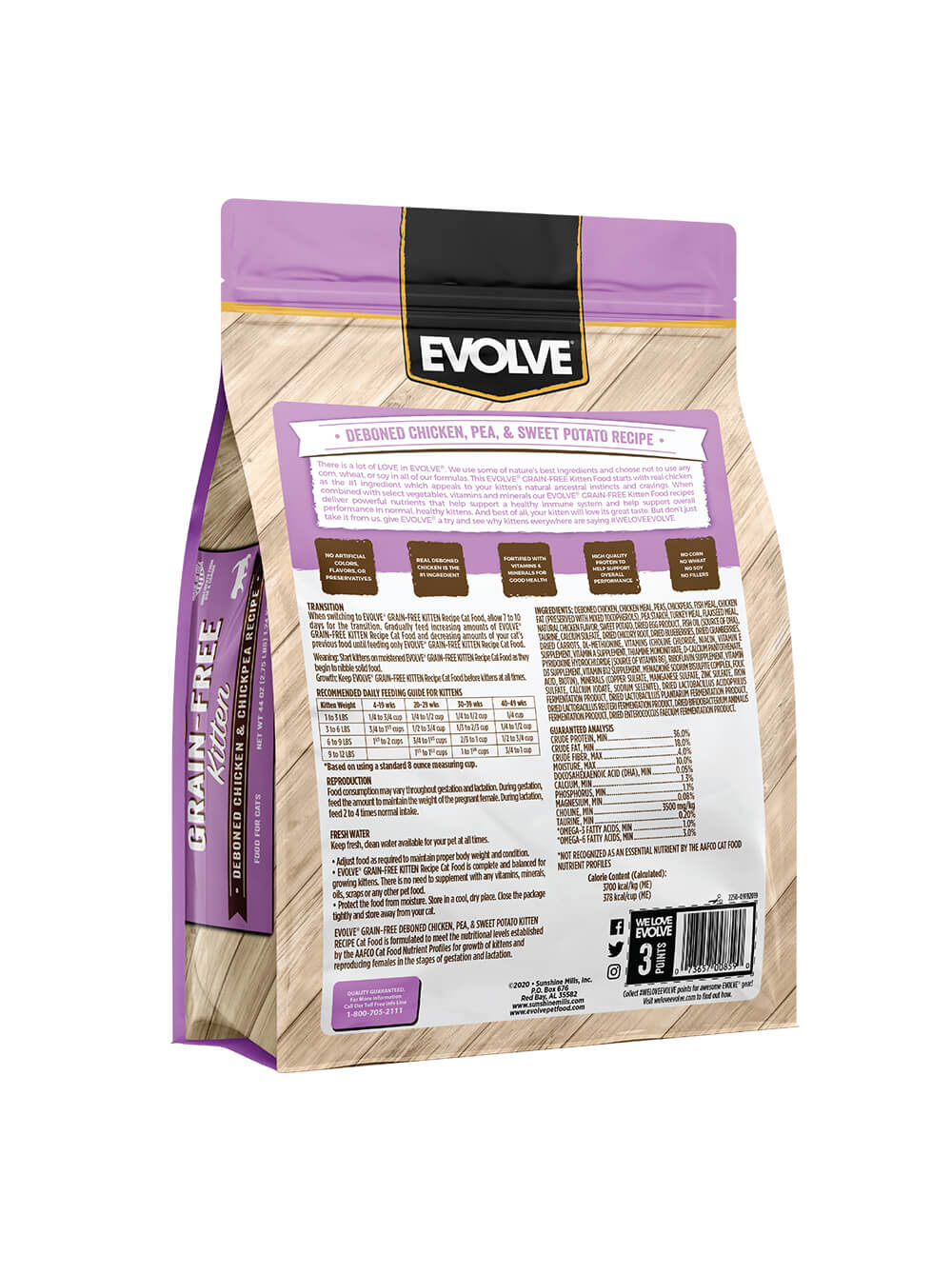 EVOLVE Alimento seco para Gatos Grain Free Kitten - Pollo 2.75Lbs
