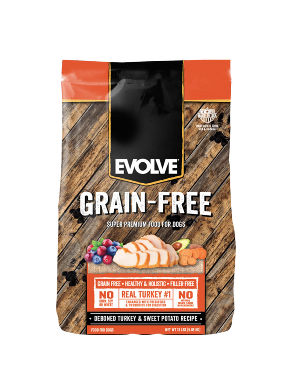EVOLVE Alimento Seco para Perro Grain Free - Pavo 13Lbs
