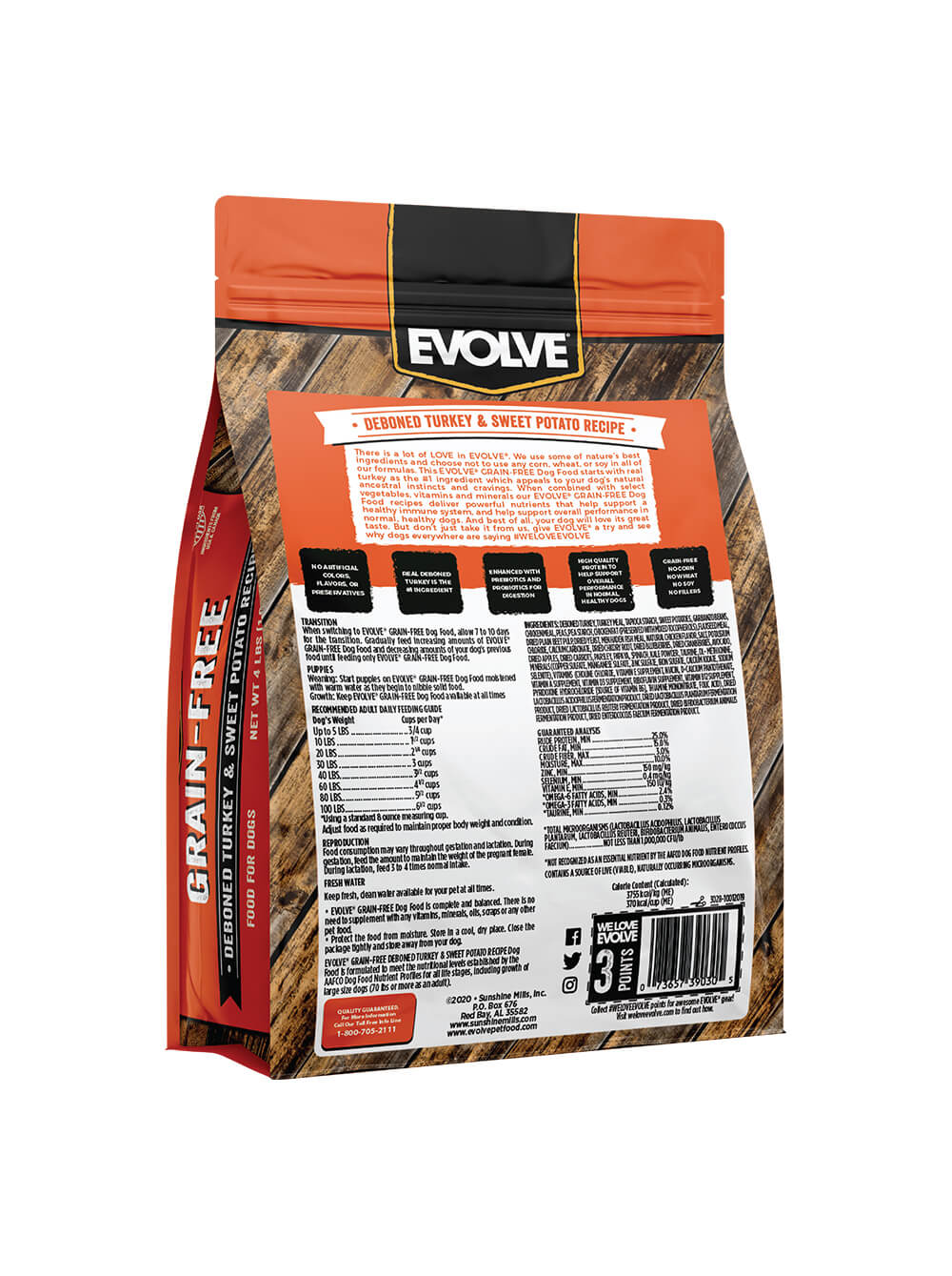 EVOLVE Alimento Seco para Perro Grain Free - Pavo 4 Lbs