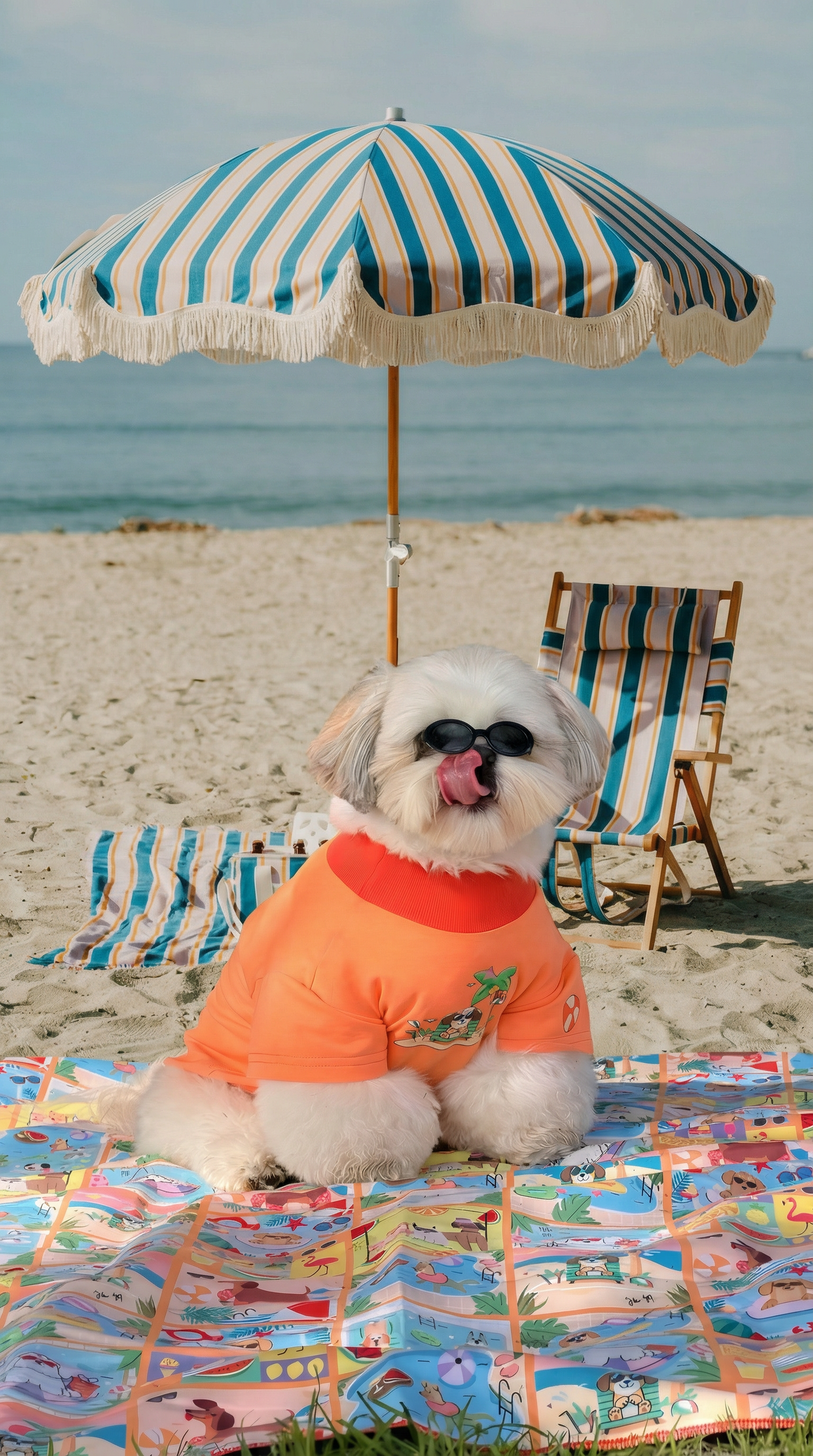 TOALLA DOG POOL PARTY NARANJA