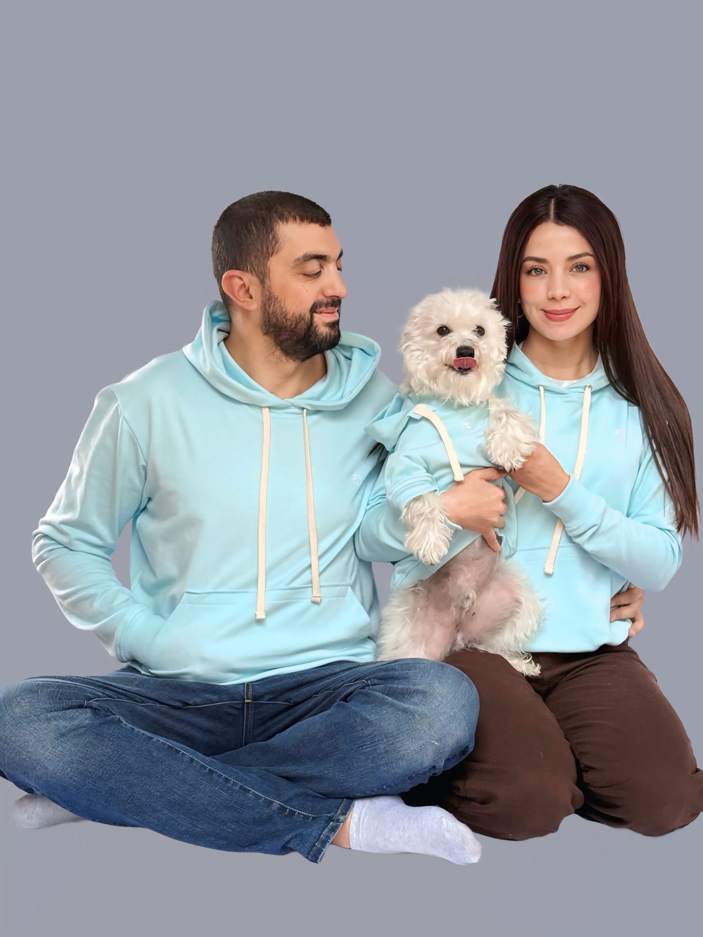 Hoodie Basic Menta Hombre