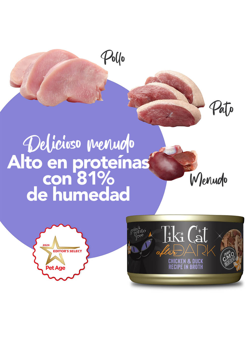 TIKI CAT After Dark - Pollo y Pato en Caldo - Lata 80 gr