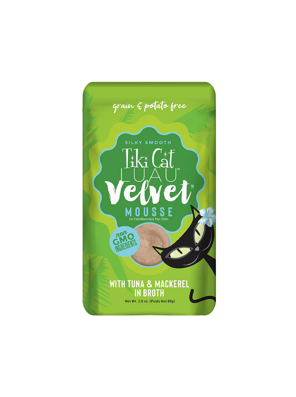 TIKI CAT Luau Velvet Mousse - Atún y Caballa en caldo - Pouch 80 gr