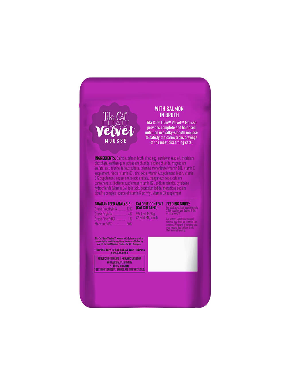 TIKI CAT Luau Velvet Mousse - Salmón en Caldo - Pouch 80 gr