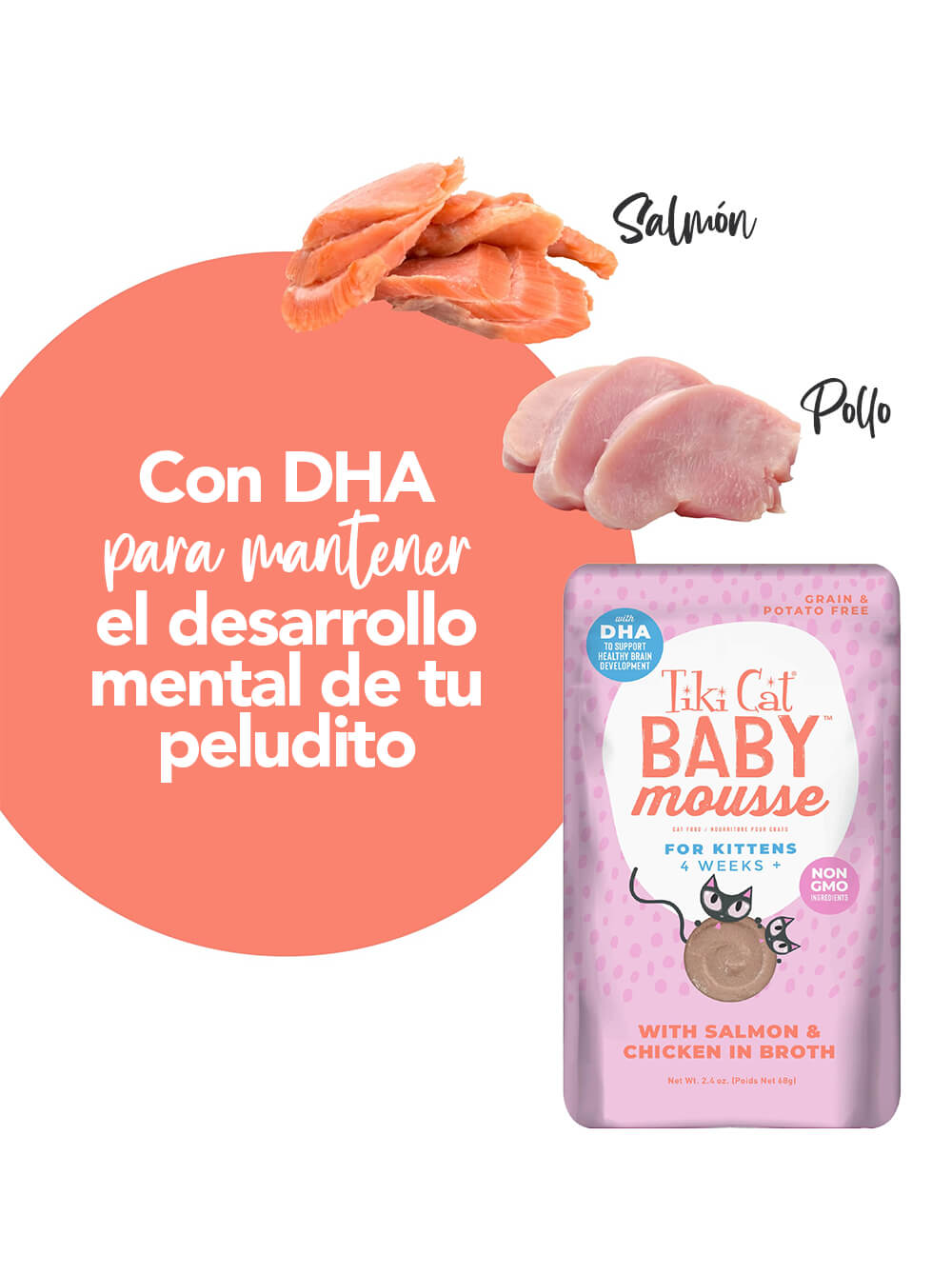 TIKI CAT Baby Mousse- Salmón - Pouch 80 gr