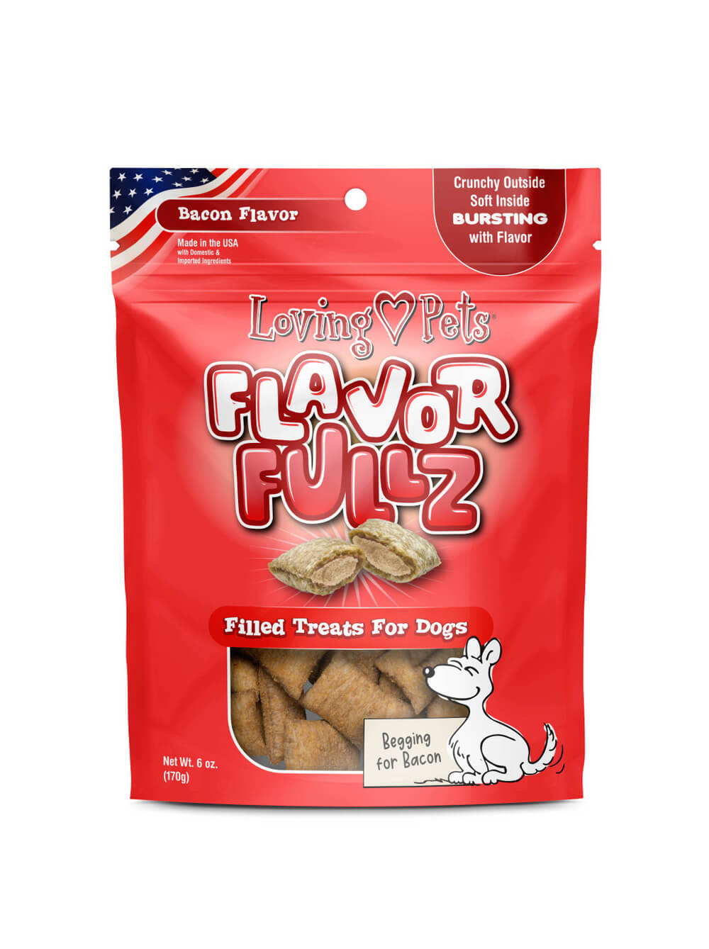 LOVING PETS Snack para perro Flavor Fullz - Tocino 6oz