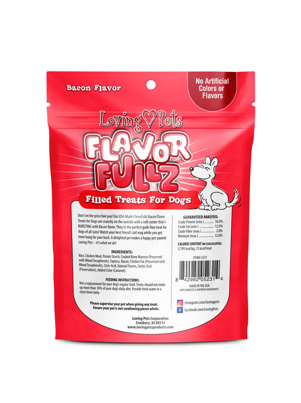 LOVING PETS Snack para perro Flavor Fullz - Tocino 6oz