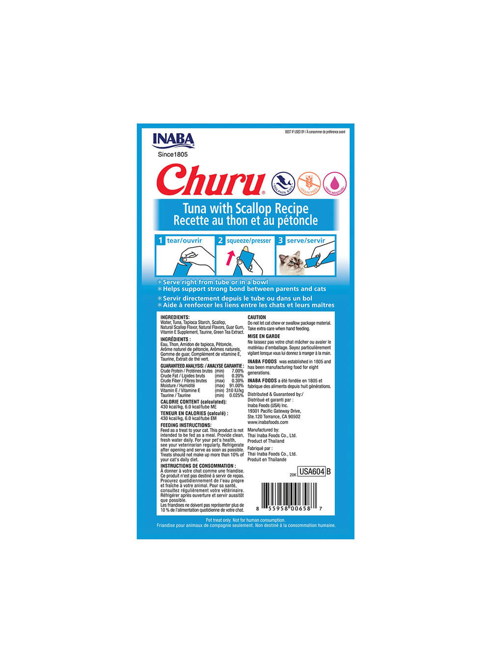 CHURU Snack para Gato x4 - Atún y Vieira 56gr