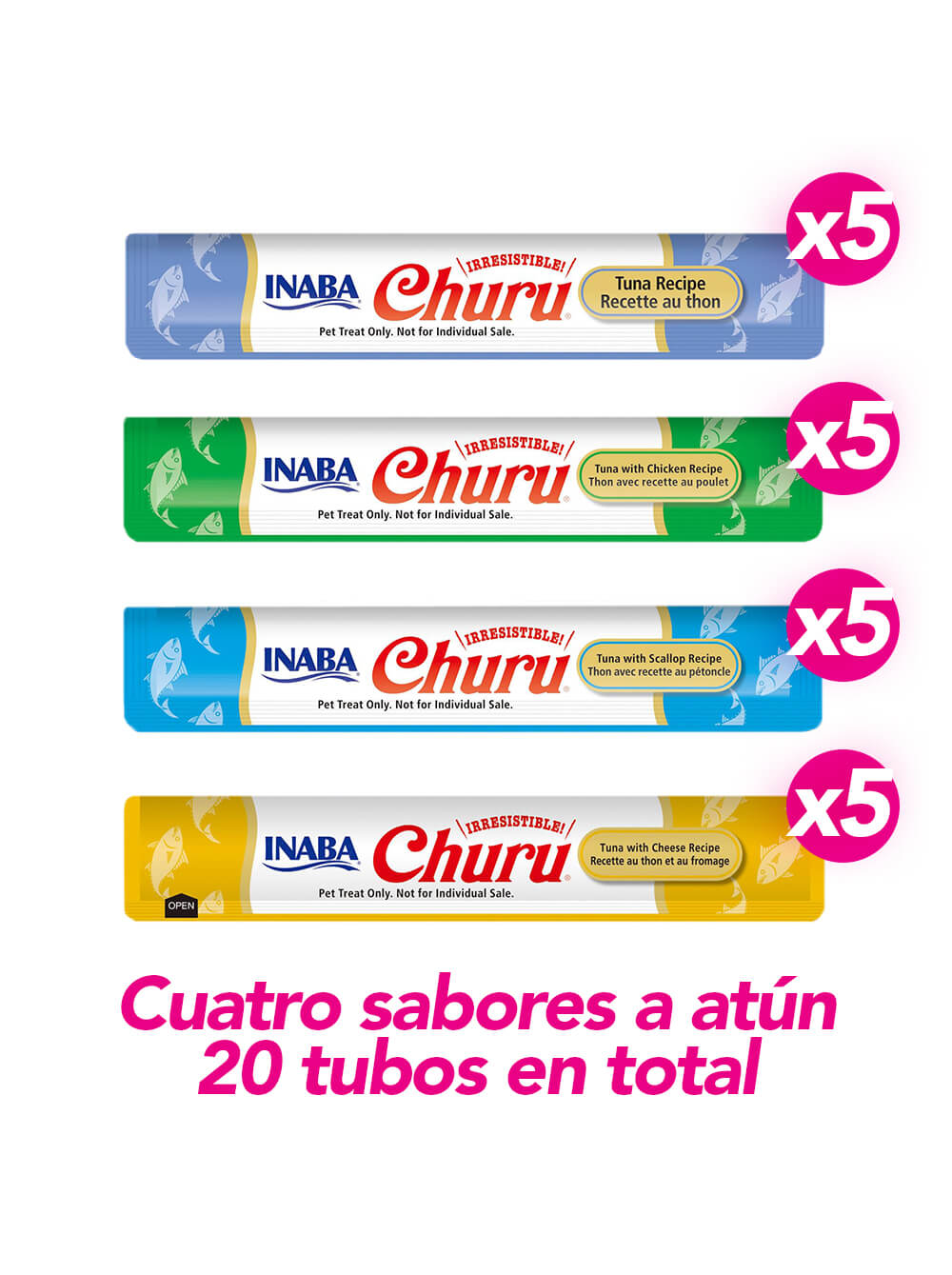 CHURU Snack para Gatos x20 - Variedad de Atún 280gr