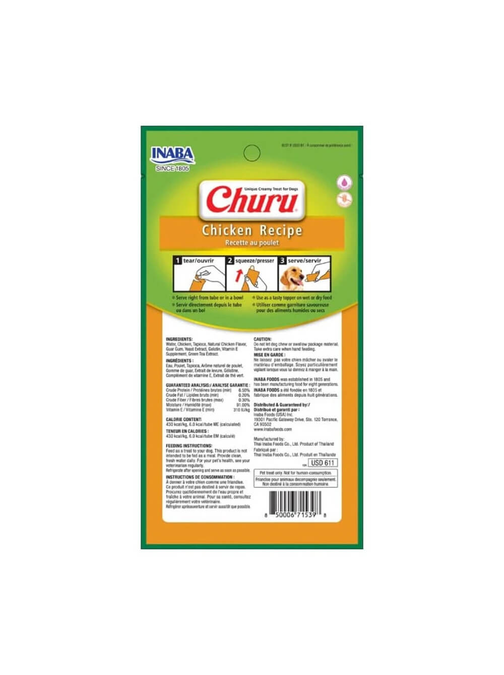 CHURU Snack para Perro x4 - Pollo 56gr