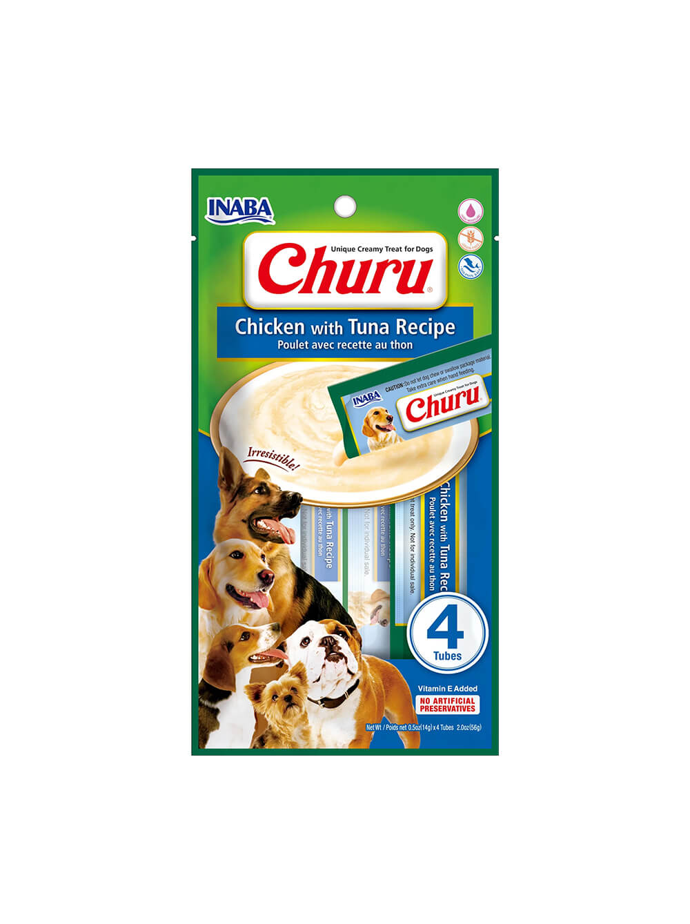CHURU Snack para Perro x4 - Pollo y Atún 56gr