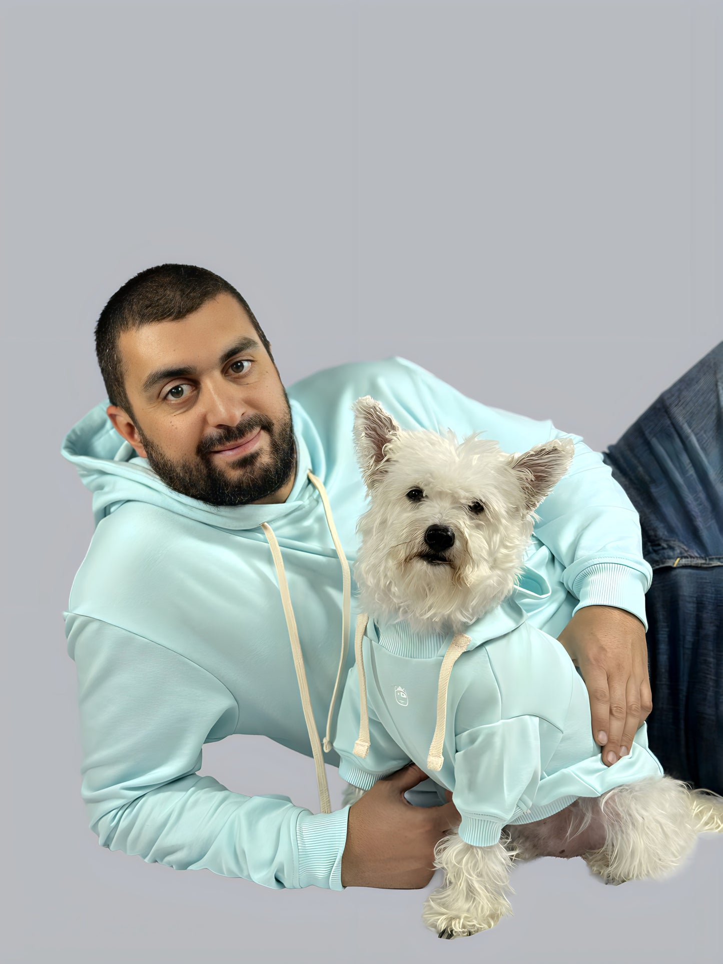 Hoodie Basic Menta Hombre