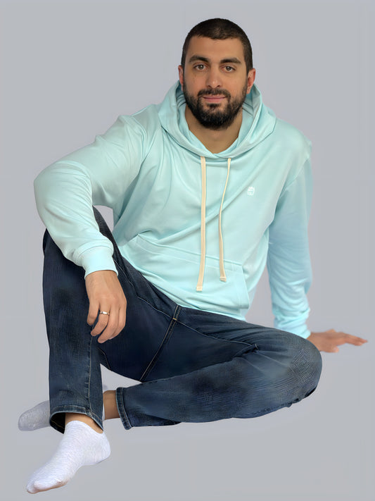 Hoodie Basic Menta Hombre