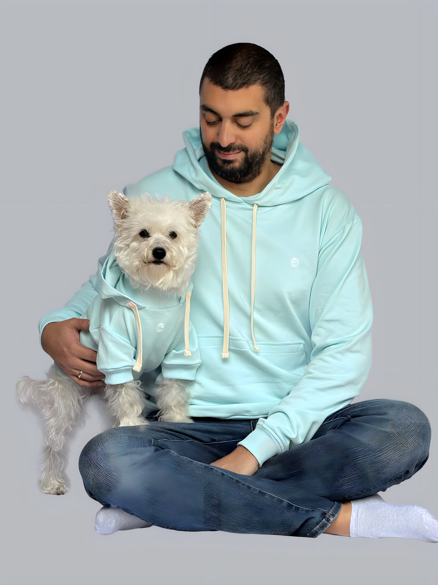 Hoodie Basic Menta Hombre