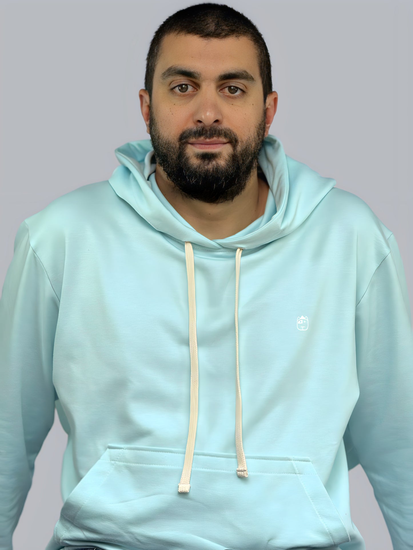 Hoodie Basic Menta Hombre