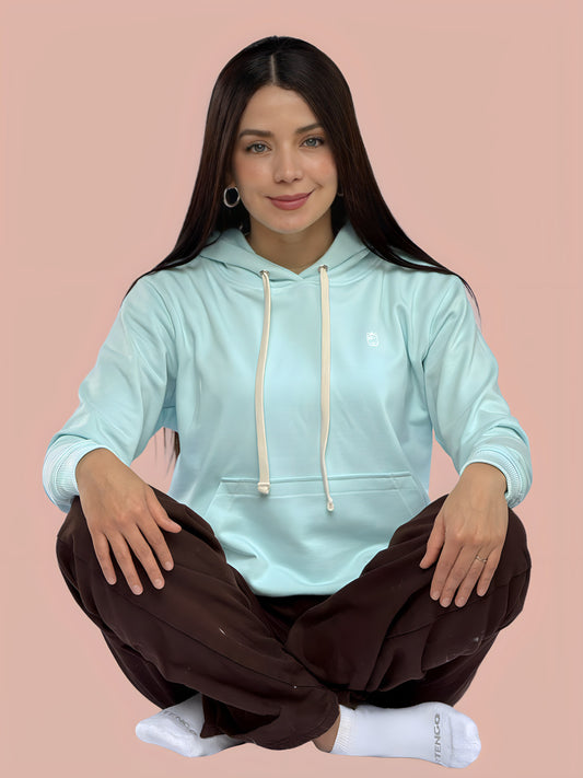 Hoodie Basic Menta Mujer