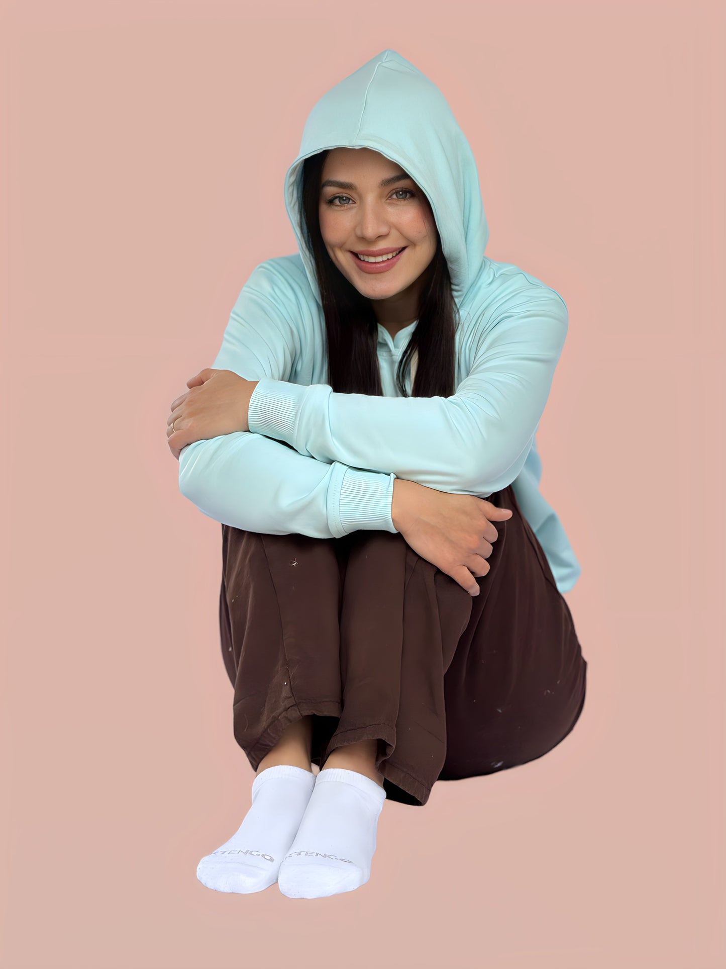 Hoodie Basic Menta Mujer