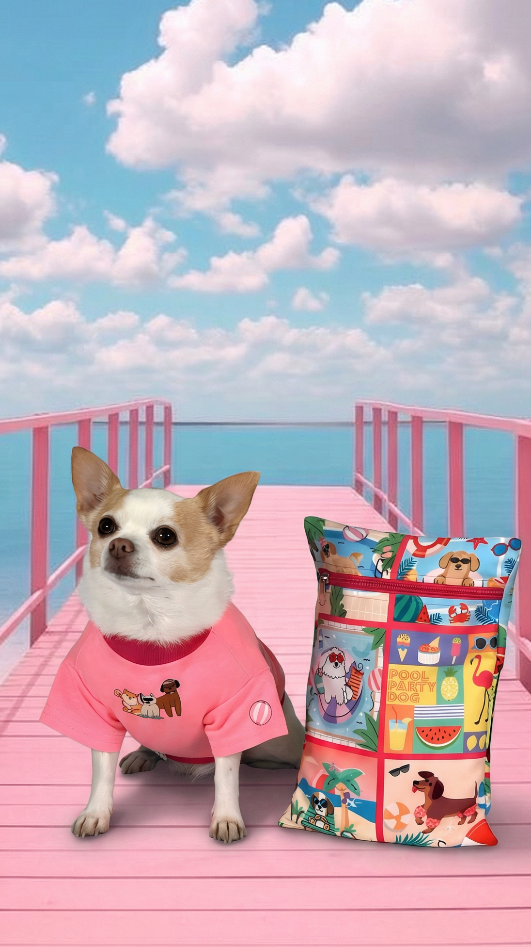 KIT POOL PARTY FUCSIA - INCLUYE CAMISETA Y TOALLA