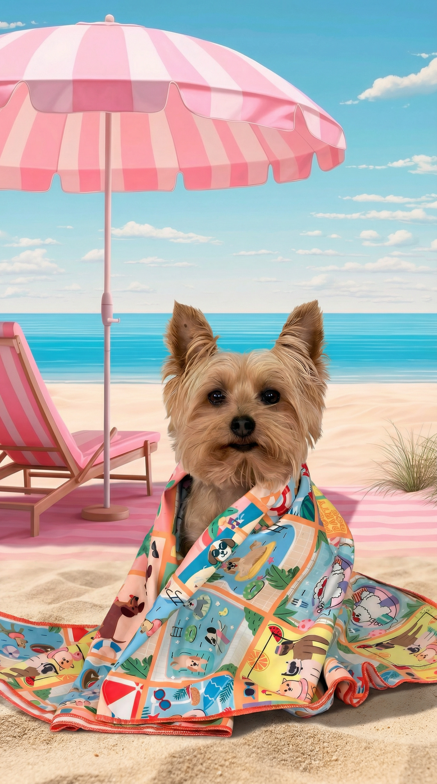 TOALLA DOG POOL PARTY NARANJA