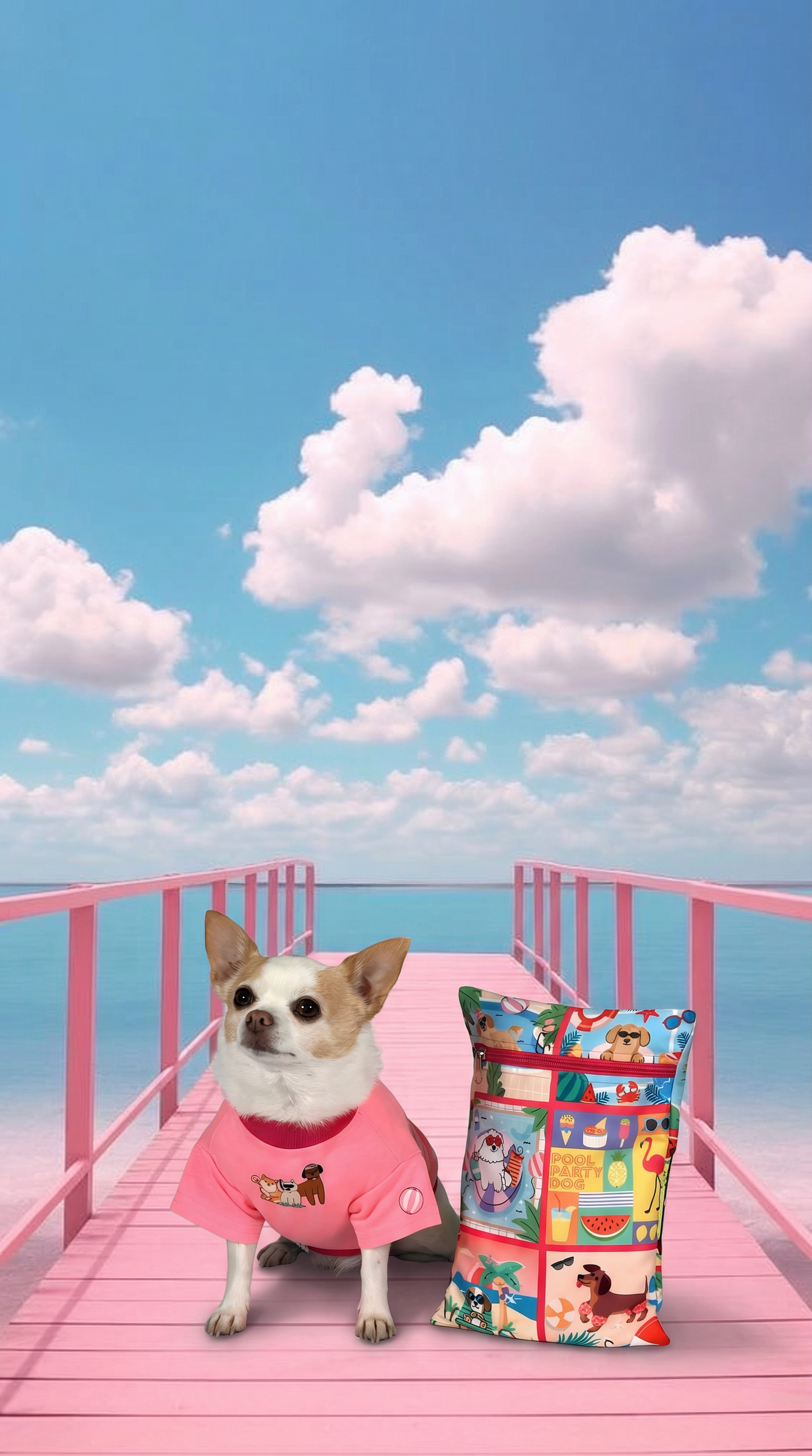 KIT POOL PARTY FUCSIA - INCLUYE CAMISETA Y TOALLA