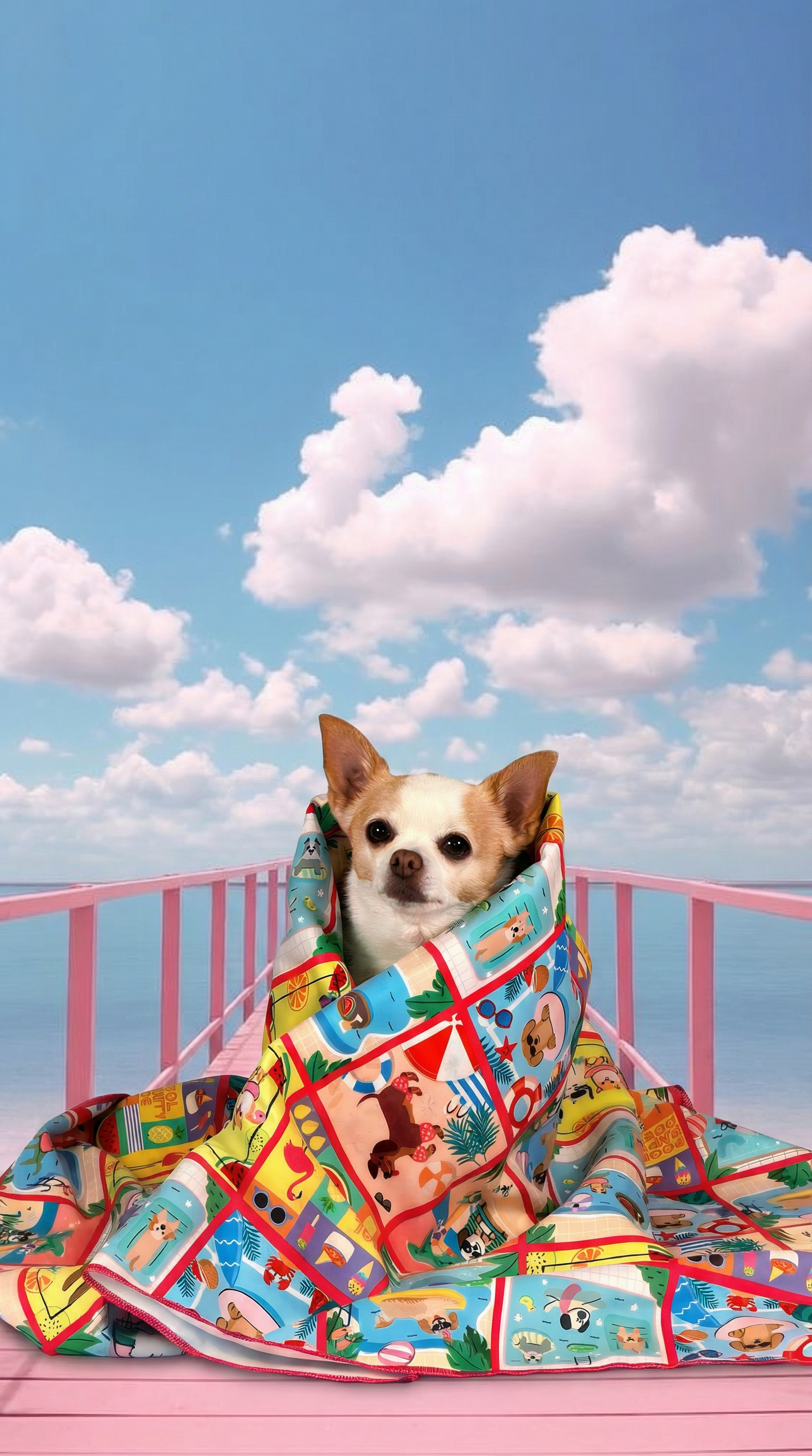 TOALLA DOG POOL PARTY FUCSIA