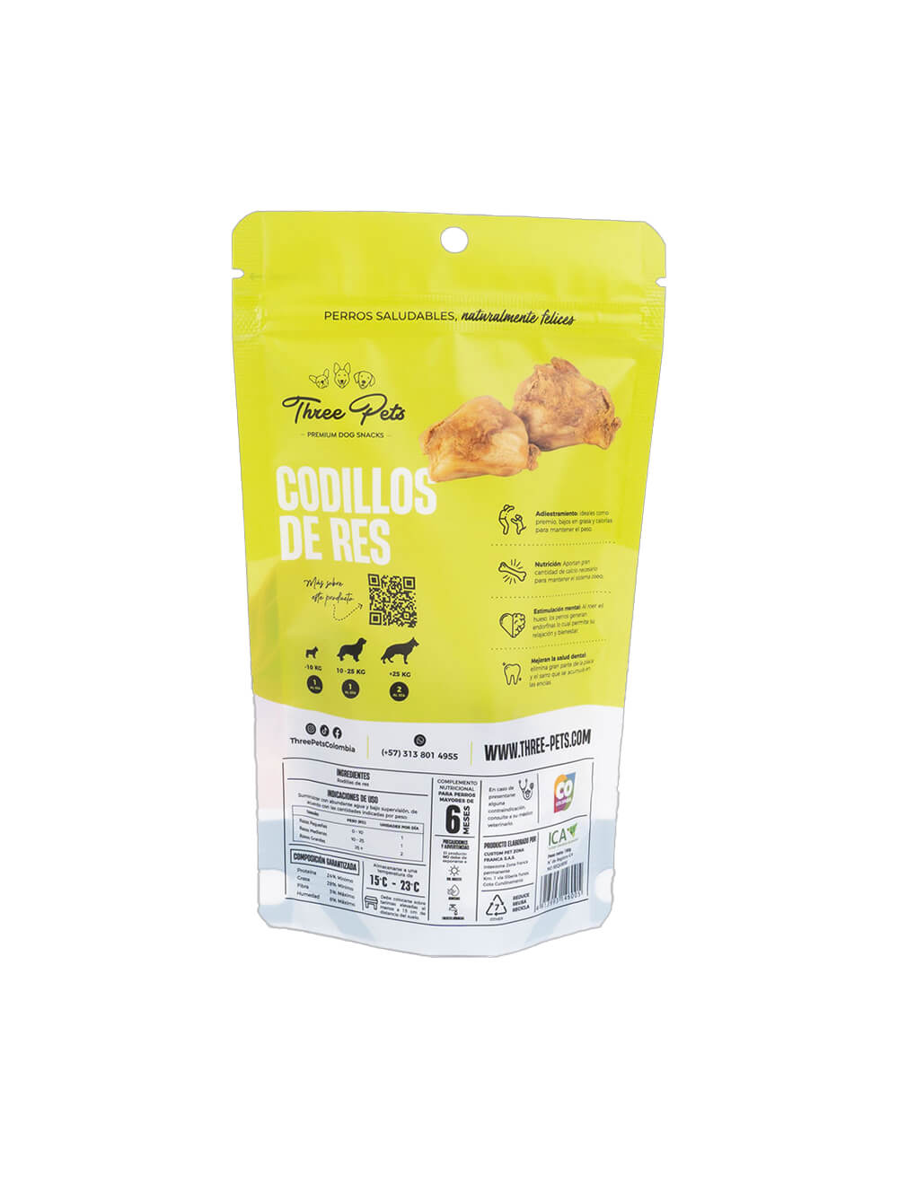 THREE PETS Codillos de Res - 190 gr