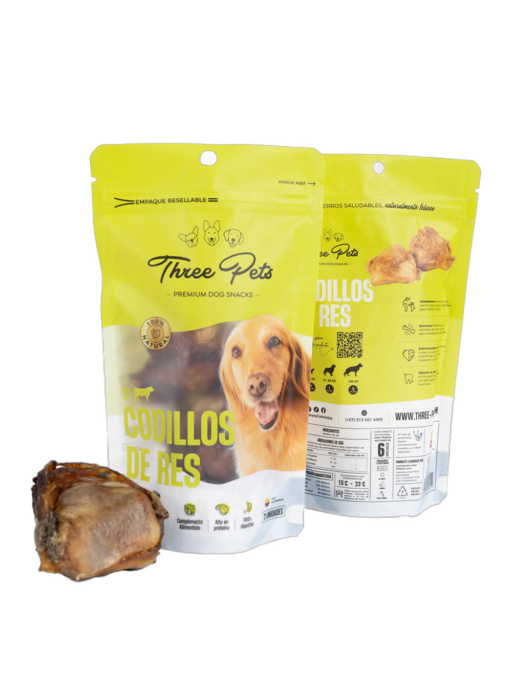 THREE PETS Codillos de Res - 190 gr