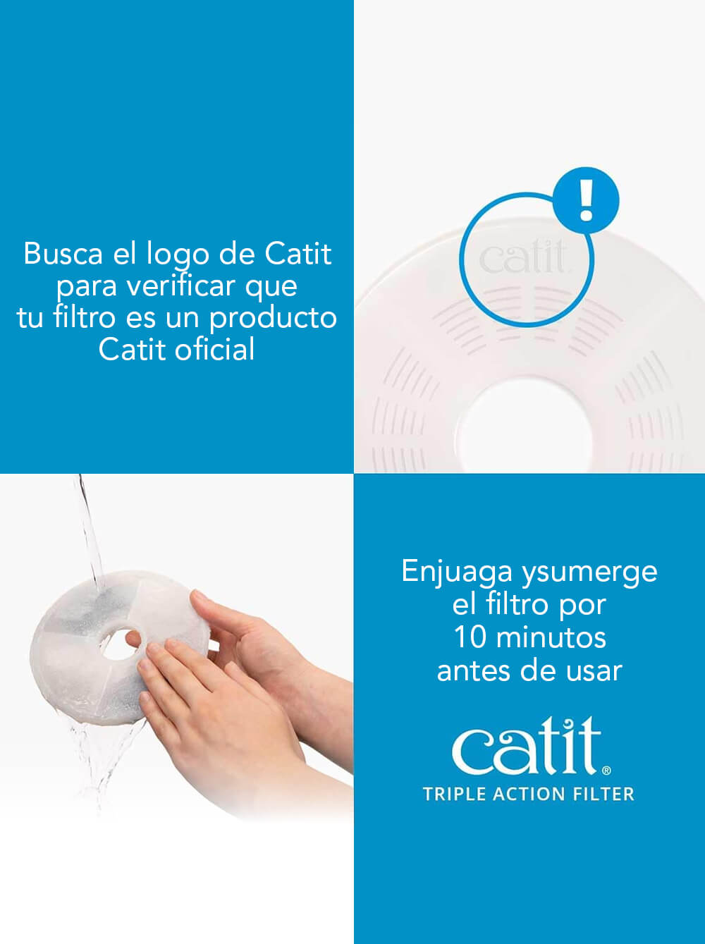 CATIT Repuesto filtro para fuente de agua flores-x2