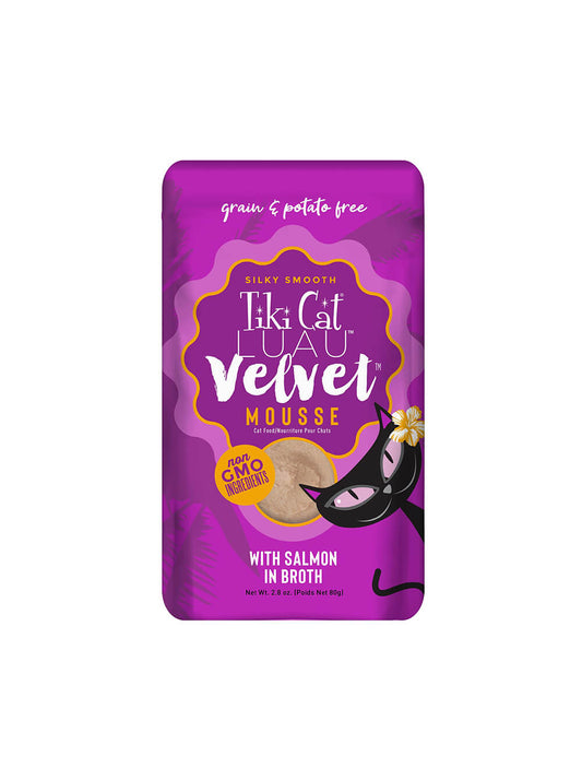 TIKI CAT Luau Velvet Mousse - Salmón en Caldo - Pouch 80 gr