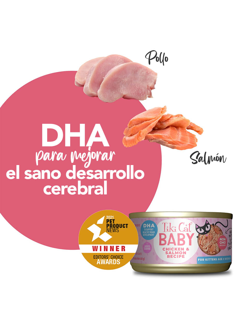 TIKI CAT Baby - Pollo y Salmón - Lata 68 gr