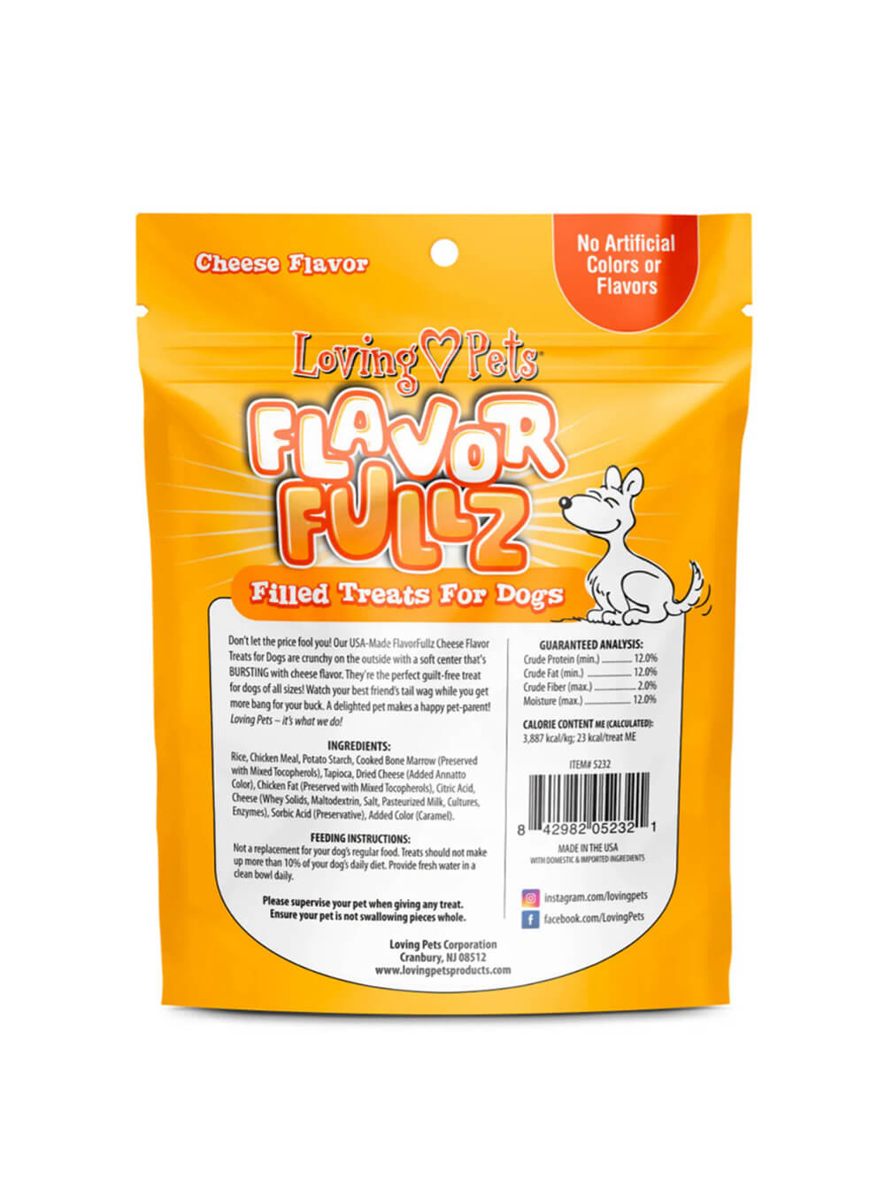 LOVING PETS Snack para perros FLAVORFULLZ - Queso - 6 oz