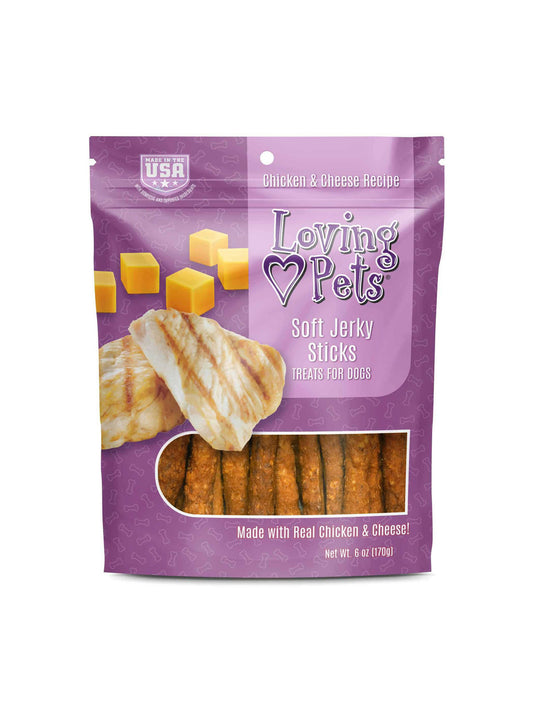 LOVING PETS Snack Jerky para perro - Pollo y Queso 6oz - Cabanos
