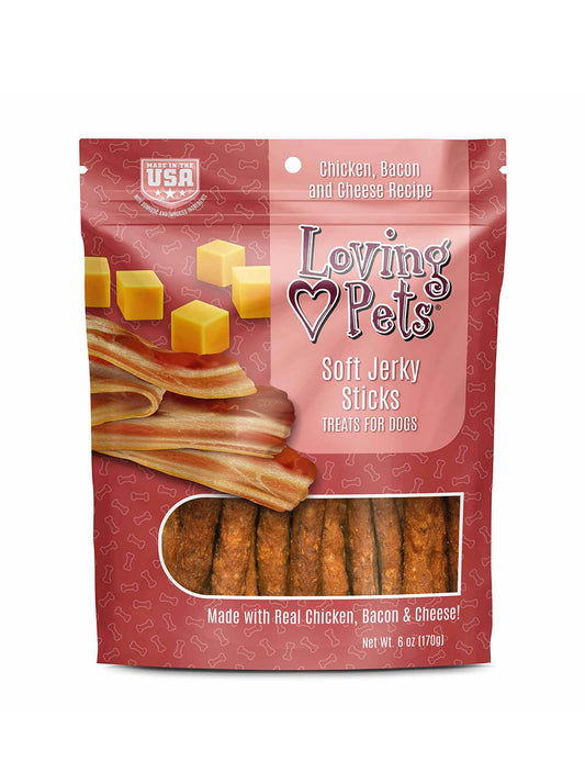 LOVING PETS Snack Jerky para perros - Tocino y Queso - Cabanos - 6 oz