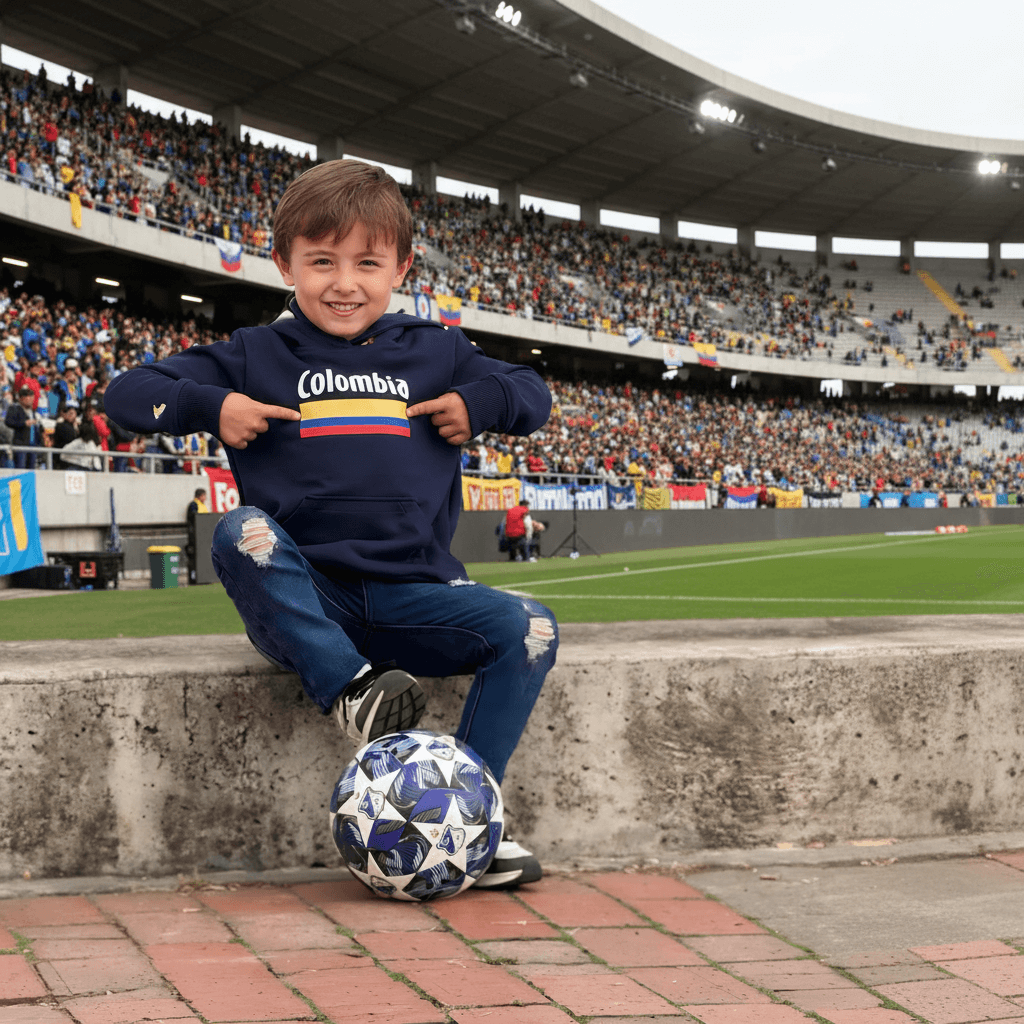 Hoodie Colombia Azul Junior