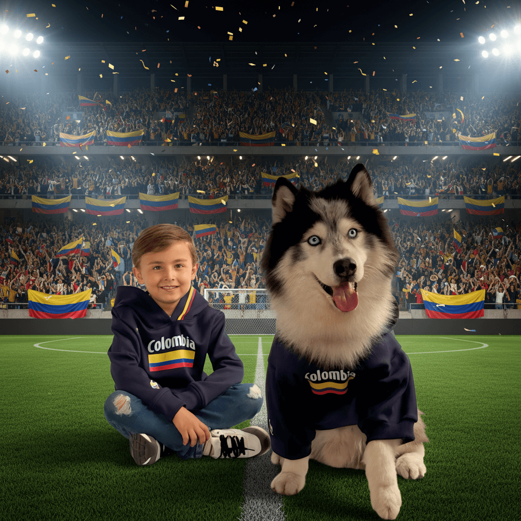 Hoodie Colombia Azul Junior