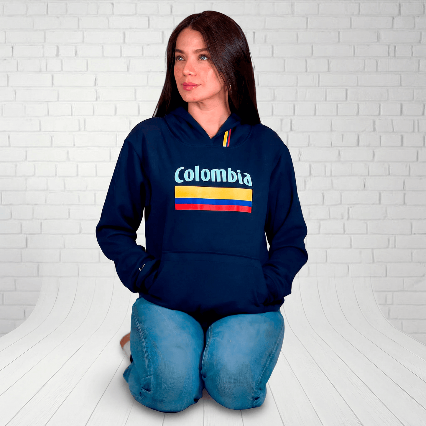 Hoodie Colombia Azul Mujer
