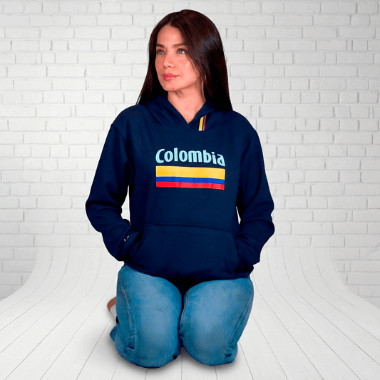 Hoodie Colombia Azul Mujer