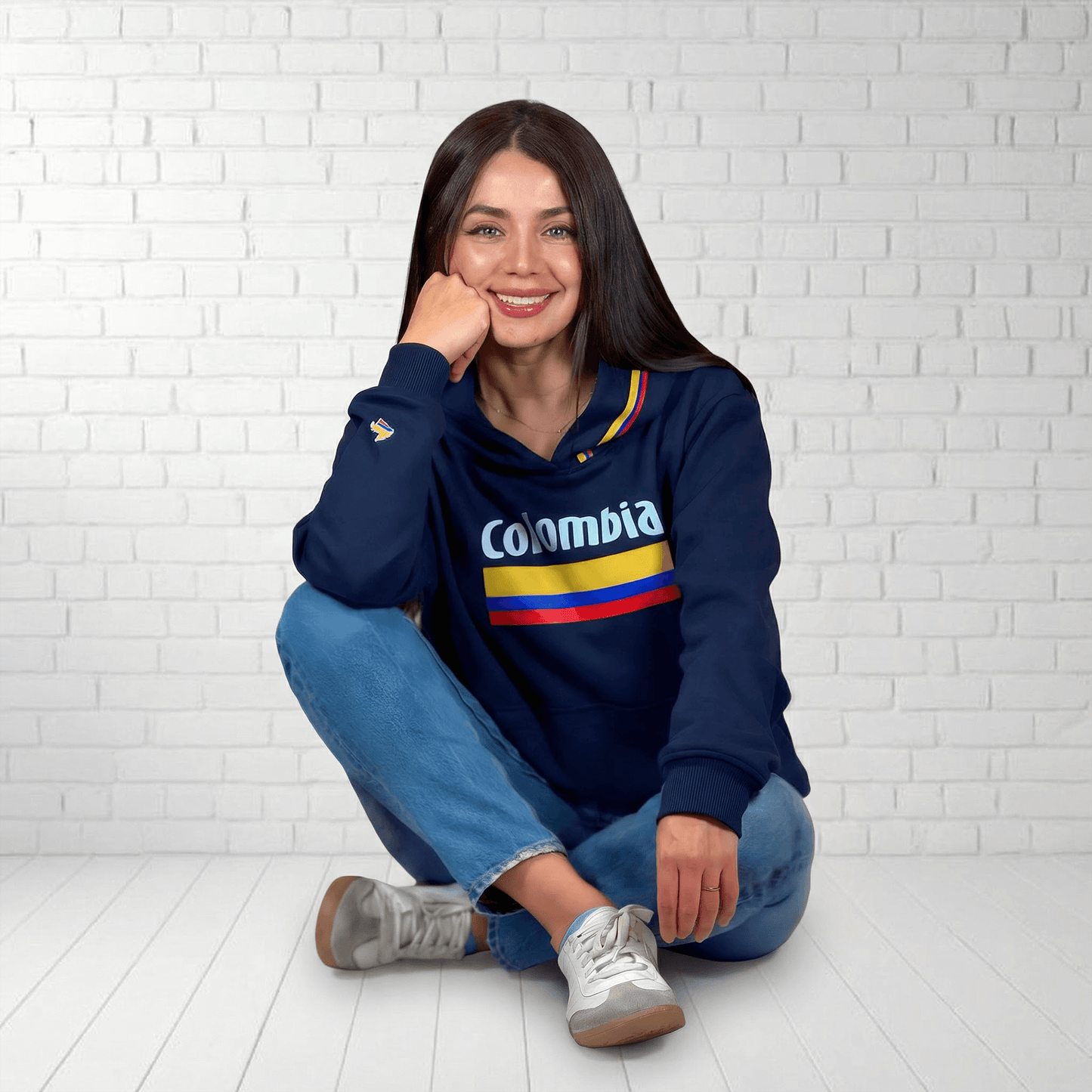 Hoodie Colombia Azul Mujer