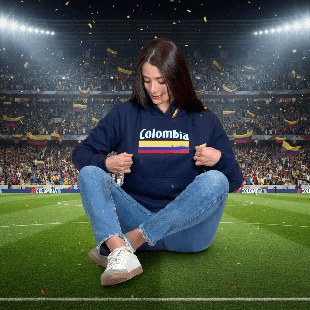 Hoodie Colombia Azul Mujer