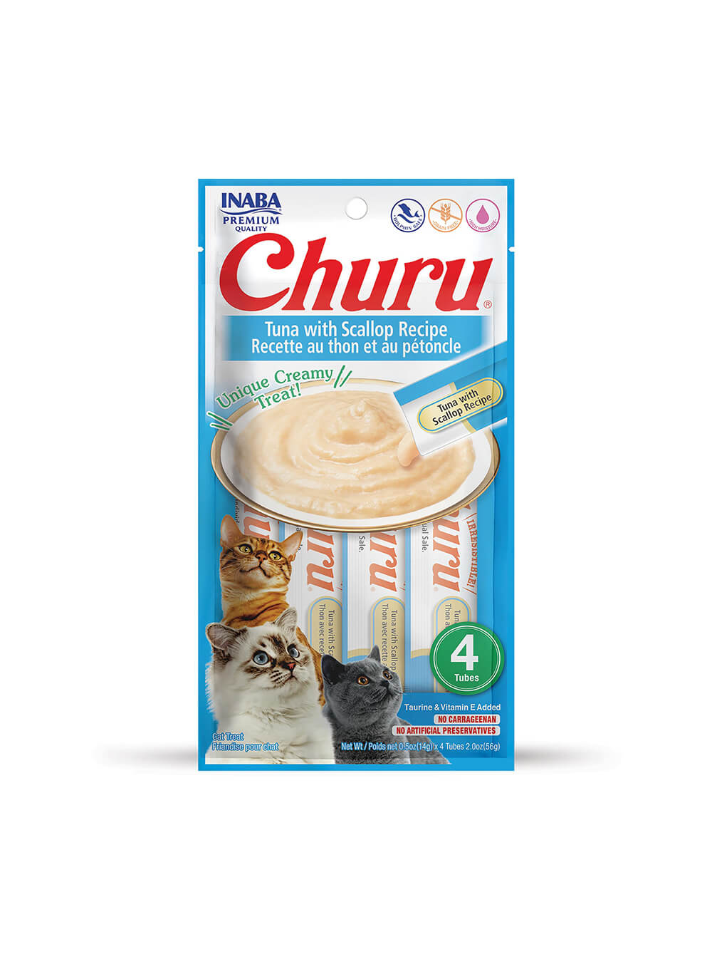 CHURU Snack para Gato x4 - Atún y Vieira 56gr