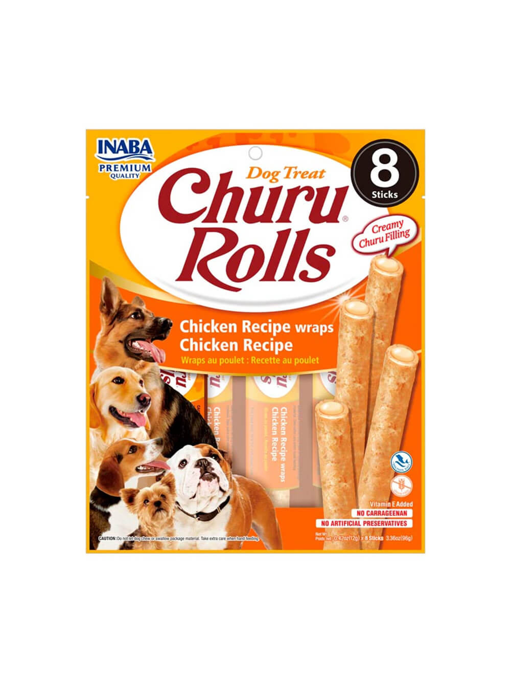 CHURU Snack para Perro Rolls x8 - Pollo 96gr