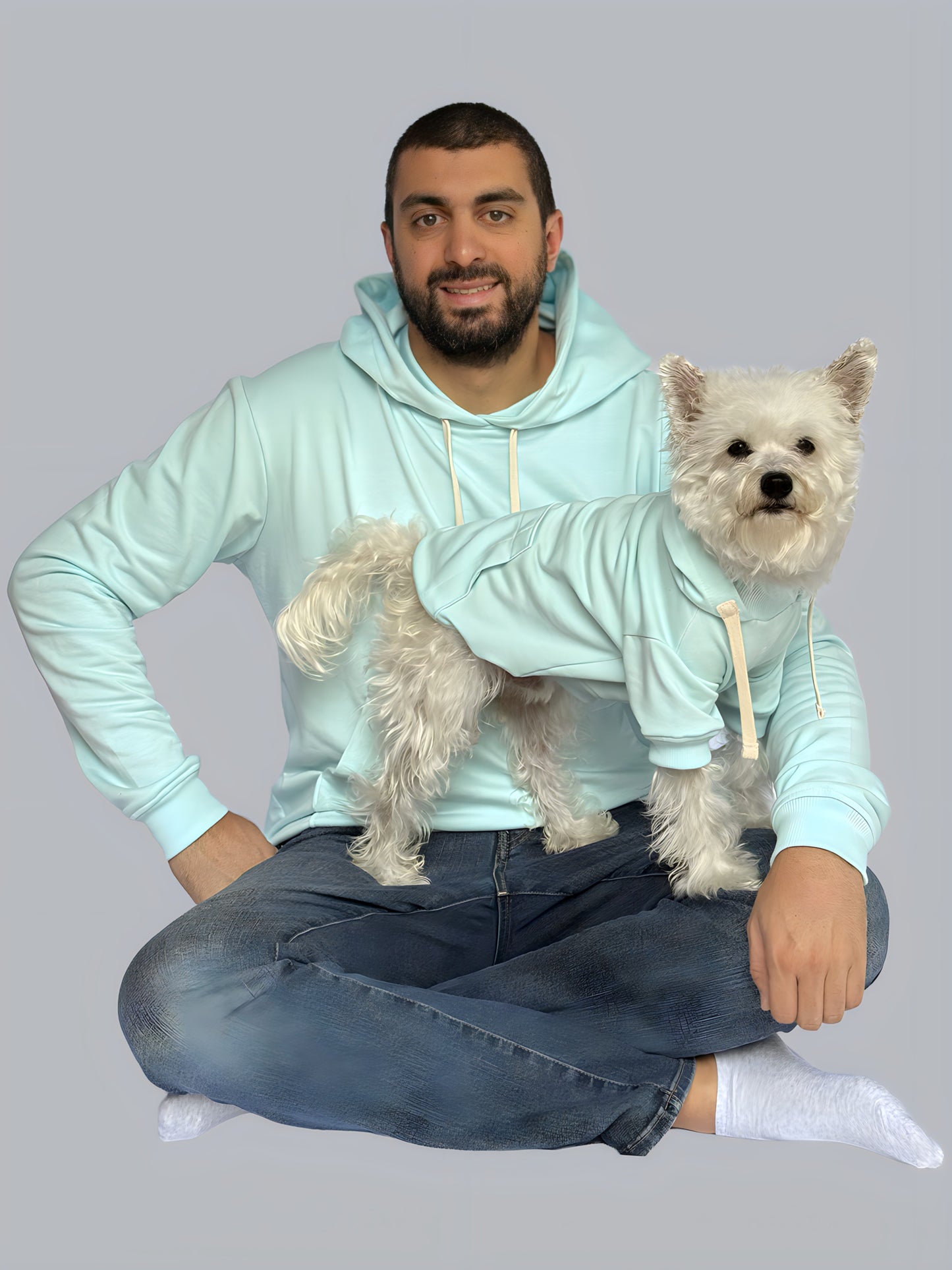 Hoodie Basic Menta Hombre
